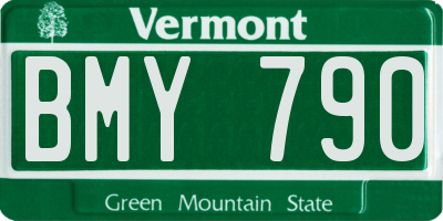 VT license plate BMY790