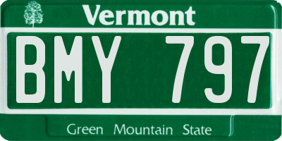 VT license plate BMY797