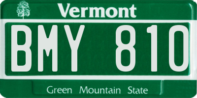 VT license plate BMY810