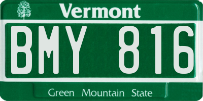 VT license plate BMY816