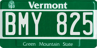 VT license plate BMY825