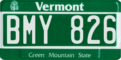 VT license plate BMY826