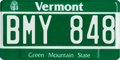 VT license plate BMY848
