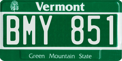 VT license plate BMY851
