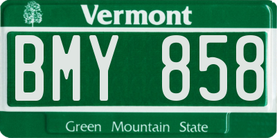 VT license plate BMY858