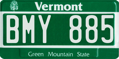 VT license plate BMY885