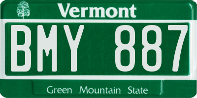 VT license plate BMY887
