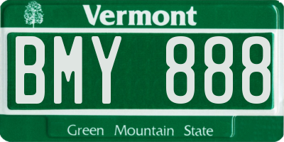 VT license plate BMY888