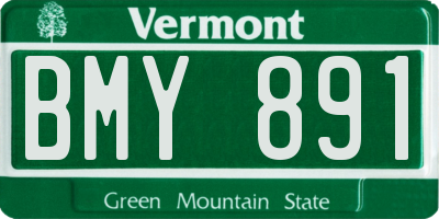 VT license plate BMY891