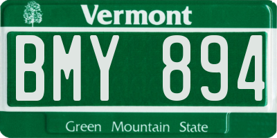 VT license plate BMY894