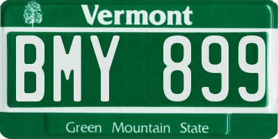 VT license plate BMY899