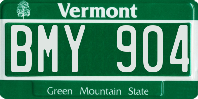 VT license plate BMY904