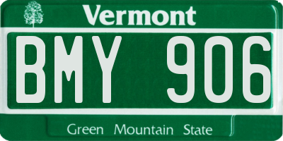 VT license plate BMY906