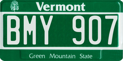 VT license plate BMY907