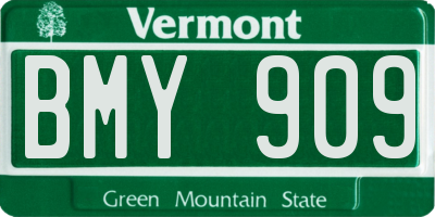 VT license plate BMY909