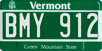 VT license plate BMY912