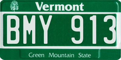 VT license plate BMY913