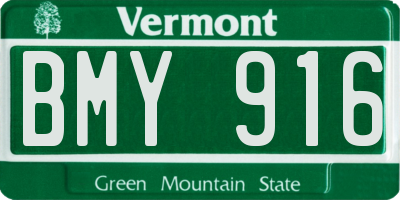 VT license plate BMY916