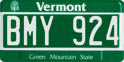 VT license plate BMY924