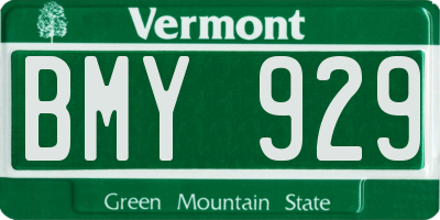 VT license plate BMY929