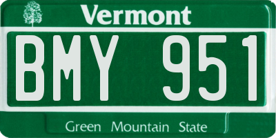 VT license plate BMY951