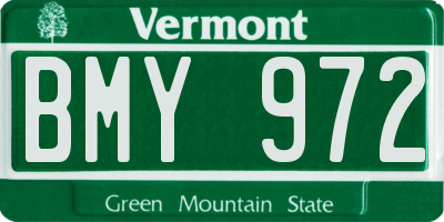 VT license plate BMY972