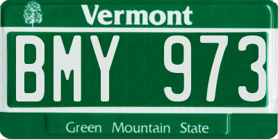 VT license plate BMY973