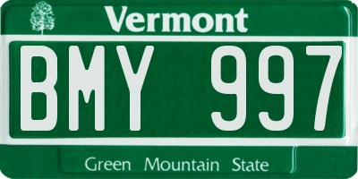 VT license plate BMY997