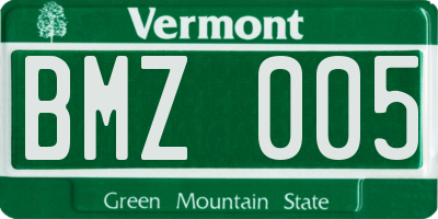 VT license plate BMZ005