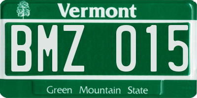 VT license plate BMZ015