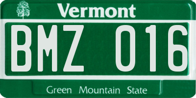 VT license plate BMZ016