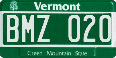 VT license plate BMZ020