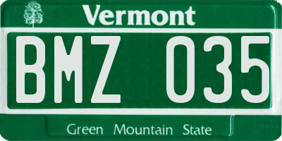 VT license plate BMZ035