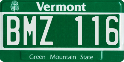 VT license plate BMZ116