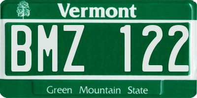 VT license plate BMZ122