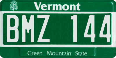 VT license plate BMZ144