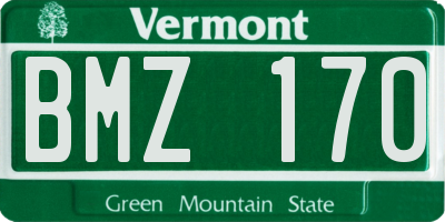 VT license plate BMZ170