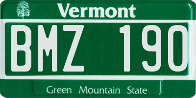 VT license plate BMZ190