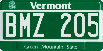 VT license plate BMZ205