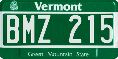 VT license plate BMZ215