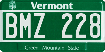VT license plate BMZ228