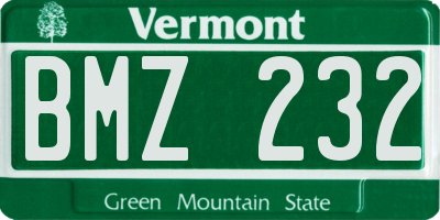 VT license plate BMZ232