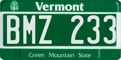 VT license plate BMZ233