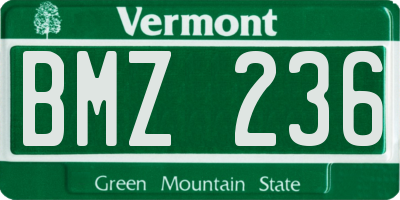 VT license plate BMZ236