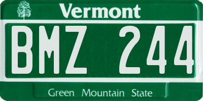 VT license plate BMZ244