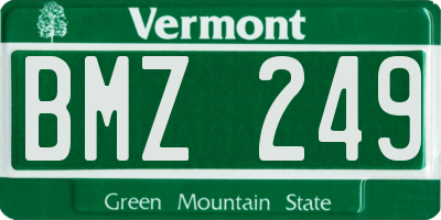 VT license plate BMZ249