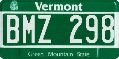 VT license plate BMZ298
