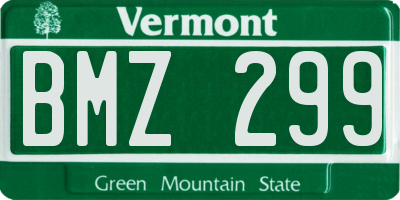 VT license plate BMZ299