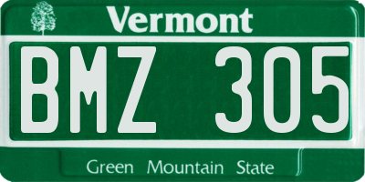 VT license plate BMZ305