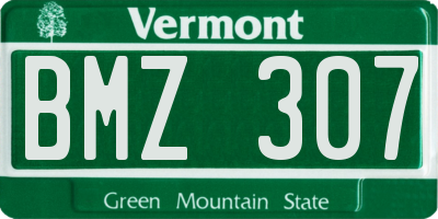 VT license plate BMZ307